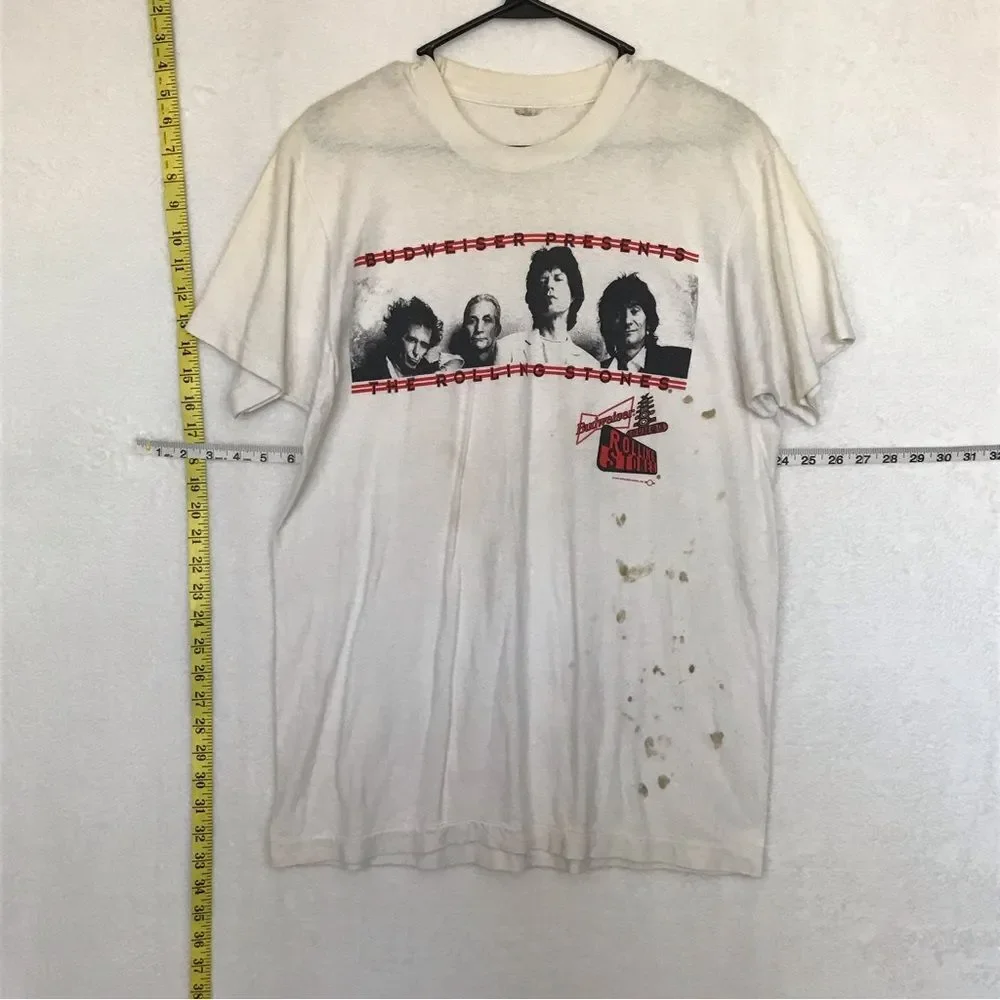 Original Vintage The Rolling Stones Budweiser Presents Tshirt Mens Sz XL
